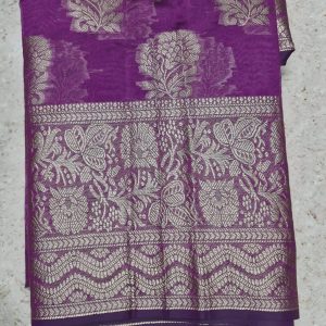 magenta banarasi silk cotton saree