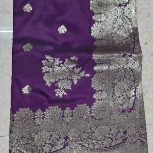 Purple Banarasi Silk Saree | Handwoven Zari Work | Unique & Elegant